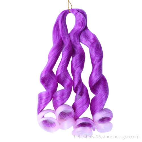 Hot sell  Synthetic deep hair bulk crochet curl  braids 150g spiral curly hair ombre color   curly braiding hair